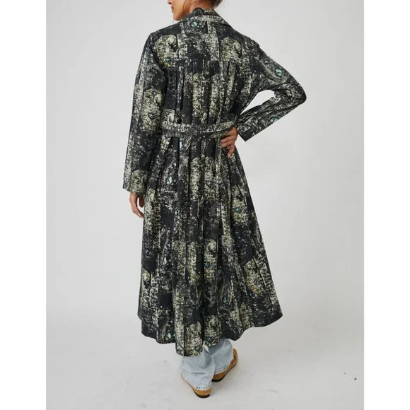 🎉LAST CHANCE🎉 FREE PEOPLE Rae Printed Duster / Washed Black Combo - Picture 3 of 6
